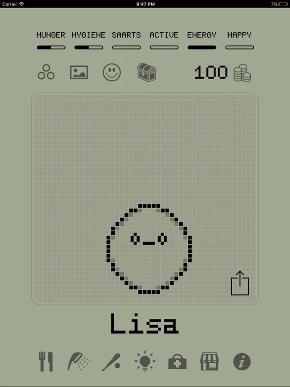 Hatchi - A retro virtual pet iPad  Screenshots