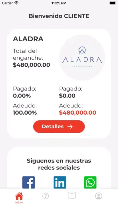 Portal Clientes IDEX Ekran Görüntüleri
