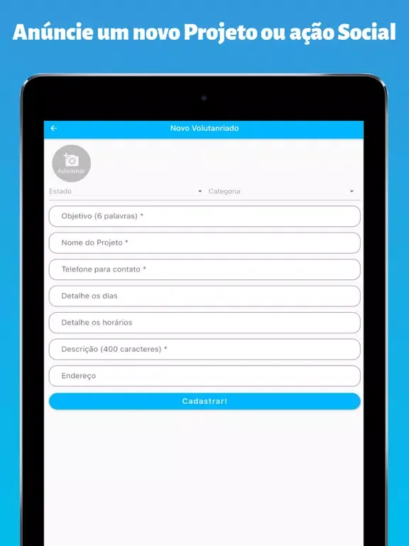 Tangkapan skrin Portal do Bem iPad 