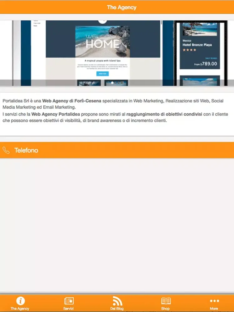 Tangkapan layar Portalidea iPad 