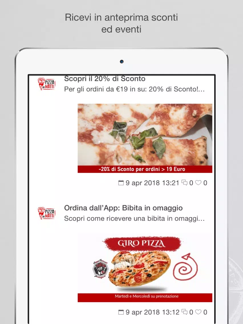 Tangkapan skrin Pizza da Matti iPad 
