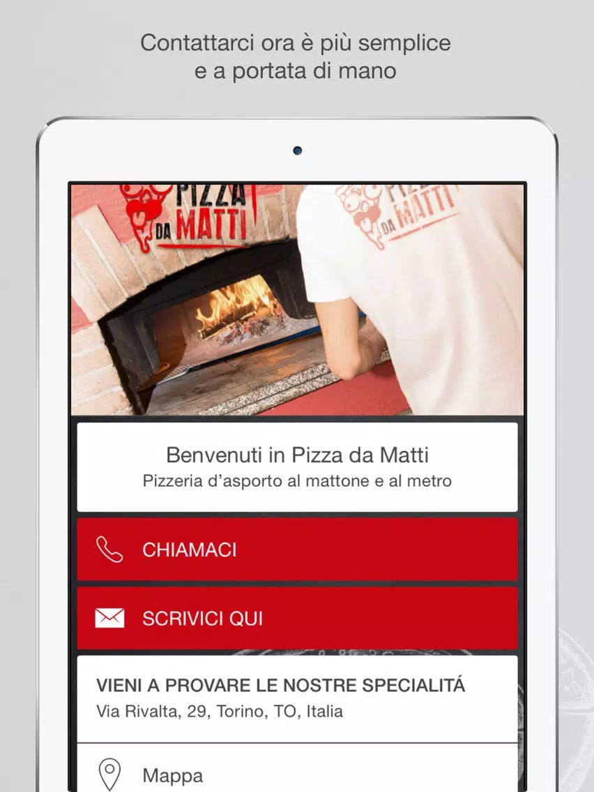 Tangkapan skrin Pizza da Matti iPad 