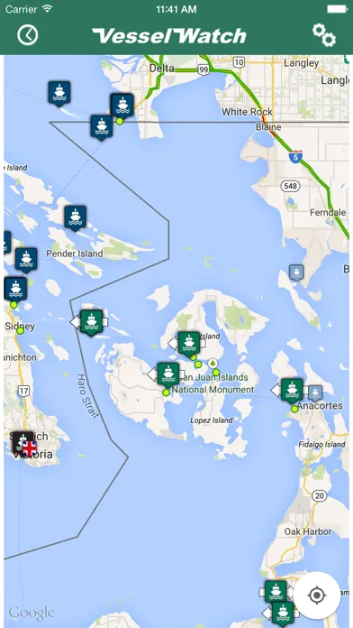 Captures d'écran de Vessel Watch - Pacific Northwest Ferries