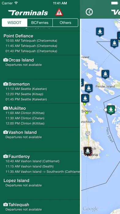 Captures d'écran de Vessel Watch - Pacific Northwest Ferries