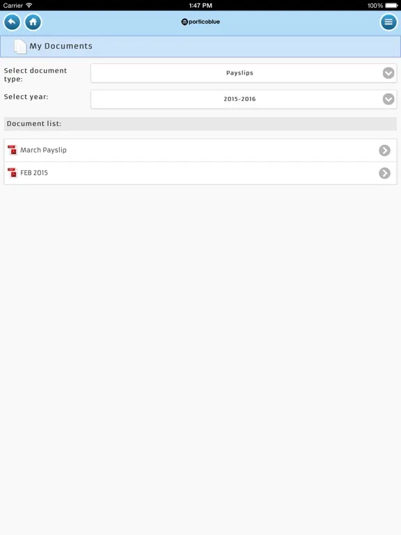 Portico Blue iPad  سکرین شاٹس
