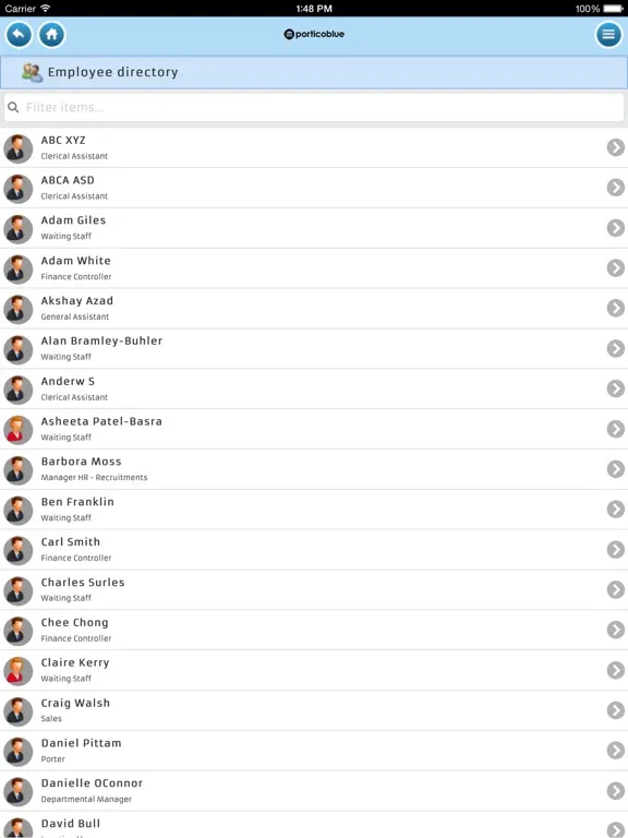 Portico Blue iPad  سکرین شاٹس