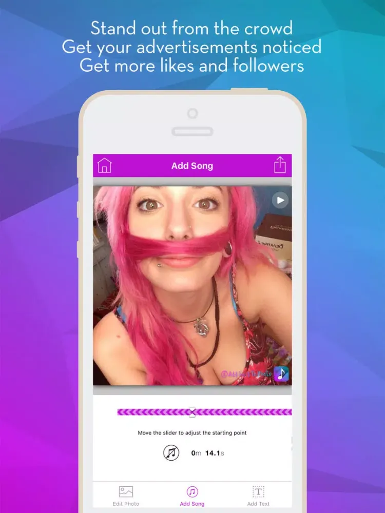 Screenshot di Add Song to Photo (Instagram Edition) iPad 