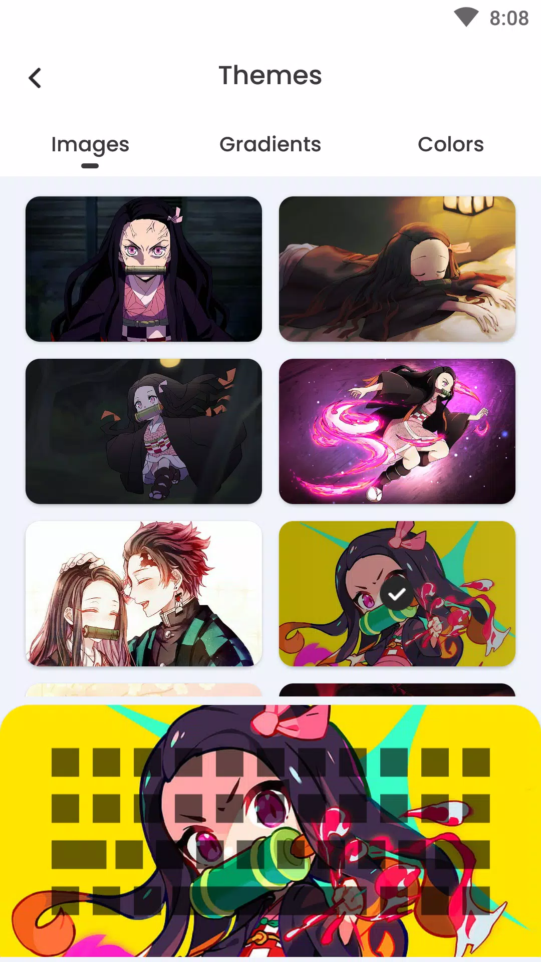 Nezuko Keyboard Theme Screenshots