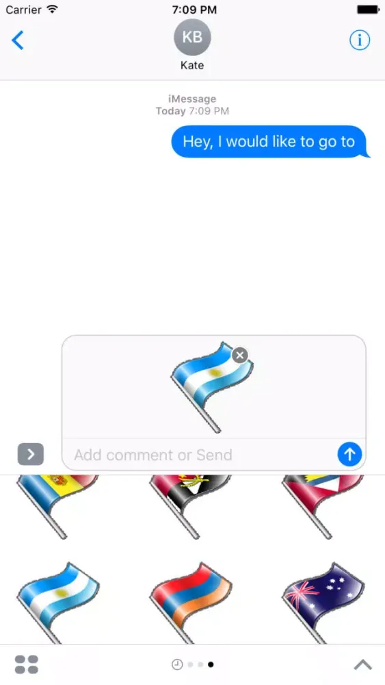 Tangkapan skrin Flags for iMessage