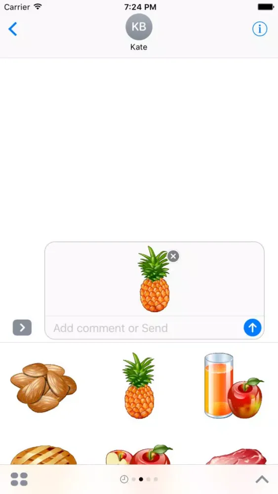 Tangkapan skrin Food stickers pack for iMessage