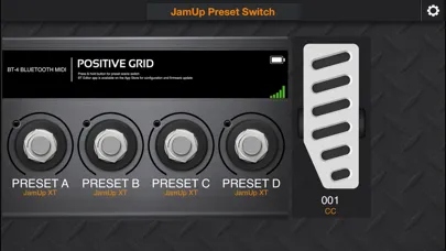 Captures d'écran de BT Bluetooth MIDI Pedal Editor