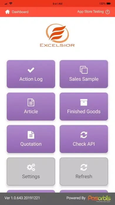 Capturas de tela do POSOrbis ERP Approval App