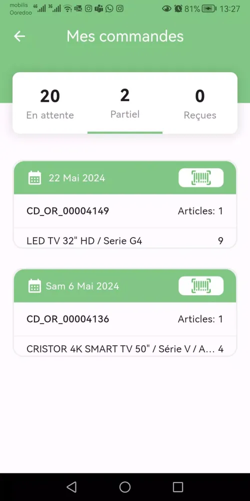 Captures d'écran de POS Pro
