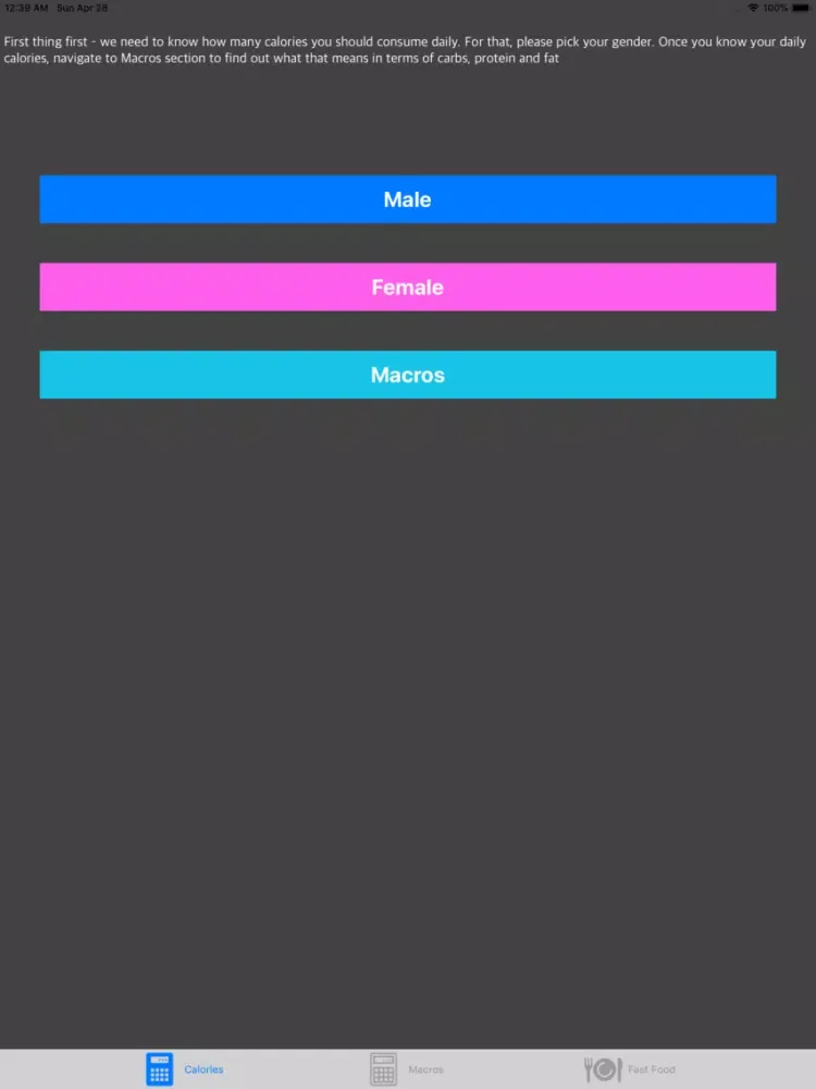 Tangkapan layar Keto Macros App iPad 