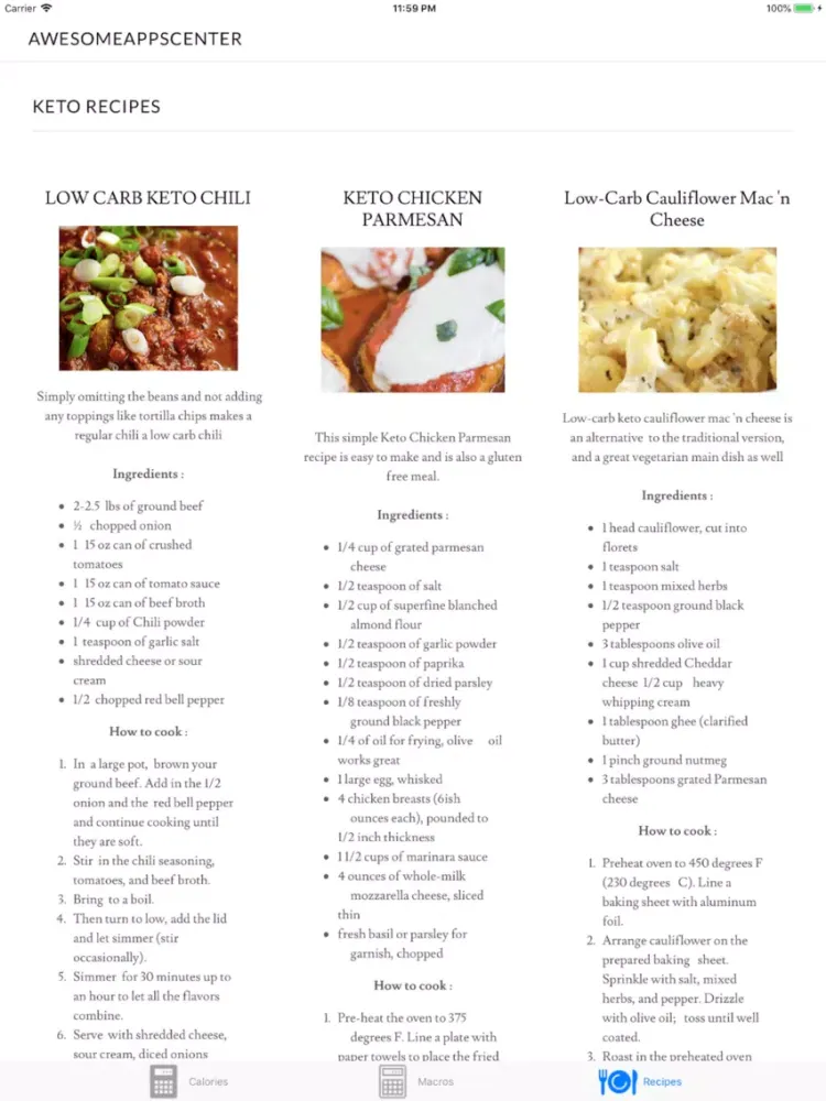 Keto Helper & Macro Calculator iPad  Screenshots