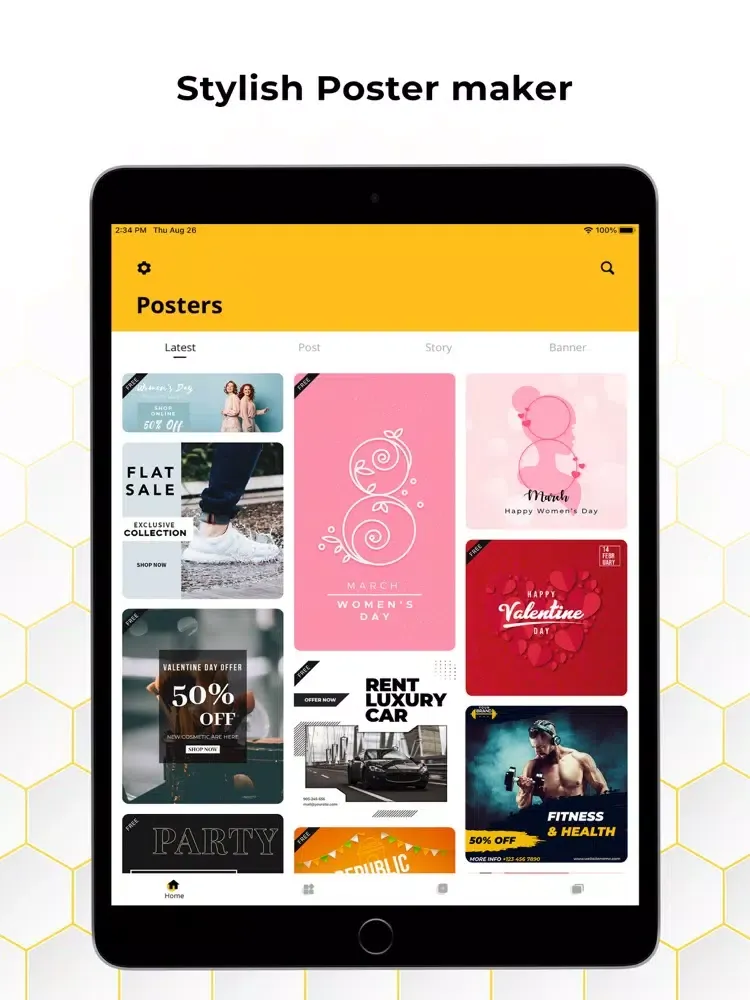 Capturas de tela do Ads Creator : Poster maker iPad 