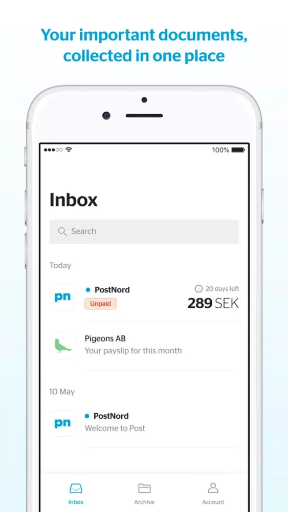 PostNord Post Screenshots