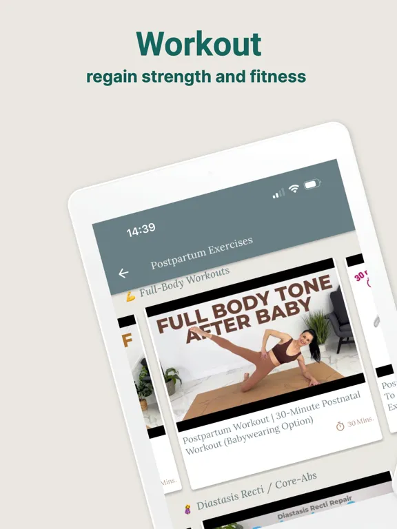 Capturas de tela do Postpartum Journey iPad 