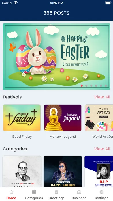 365 Posts App - Festival Post Ekran Görüntüleri