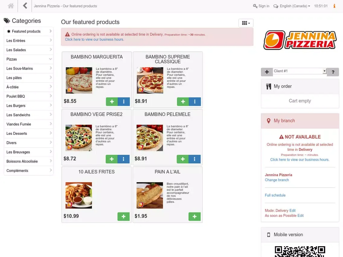 Jennina Pizzeria iPad  স্ক্রিনশট