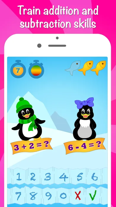 Captures d'écran de Icy Math Free Addition and Subtraction game for kids and adults good brain training and fun mental maths tricks