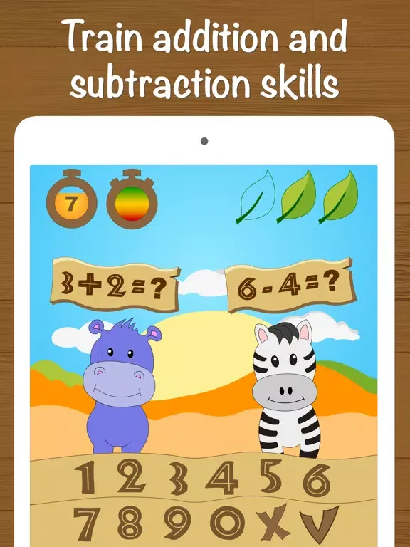 Ảnh chụp màn hình của Safari Math Free - Addition and Subtraction game for kids iPad 