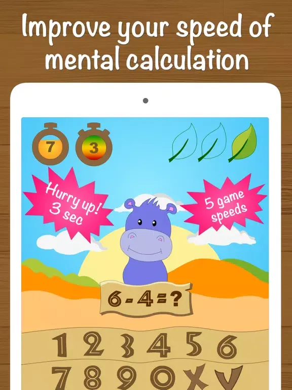 Ảnh chụp màn hình của Safari Math Free - Addition and Subtraction game for kids iPad 