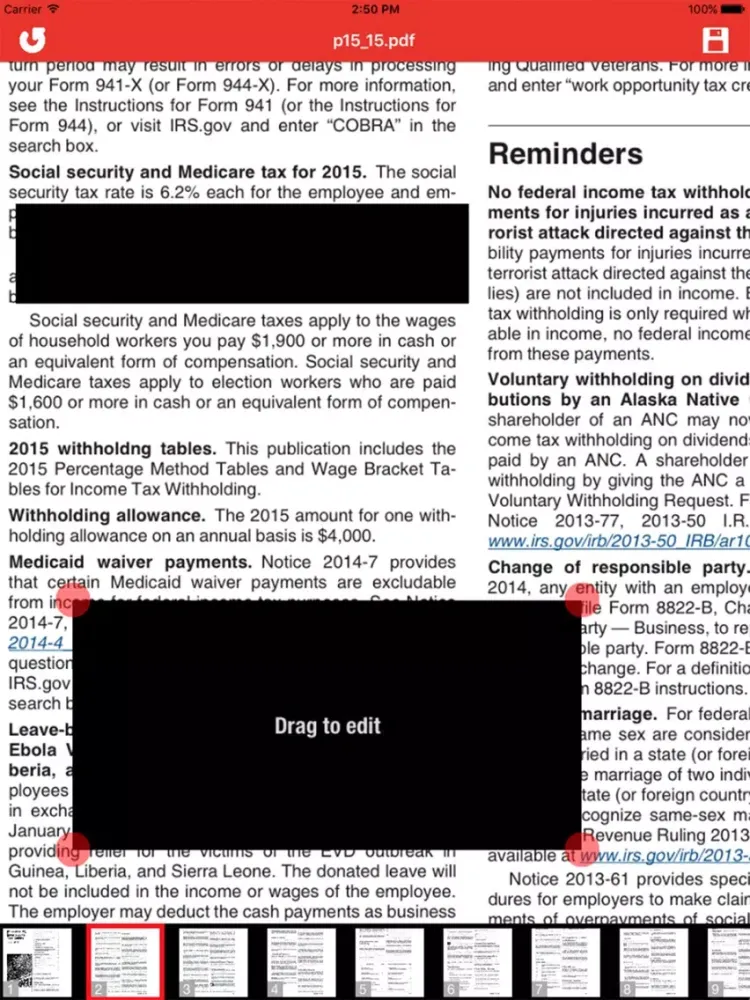 PDF Redacted iPad  Screenshots