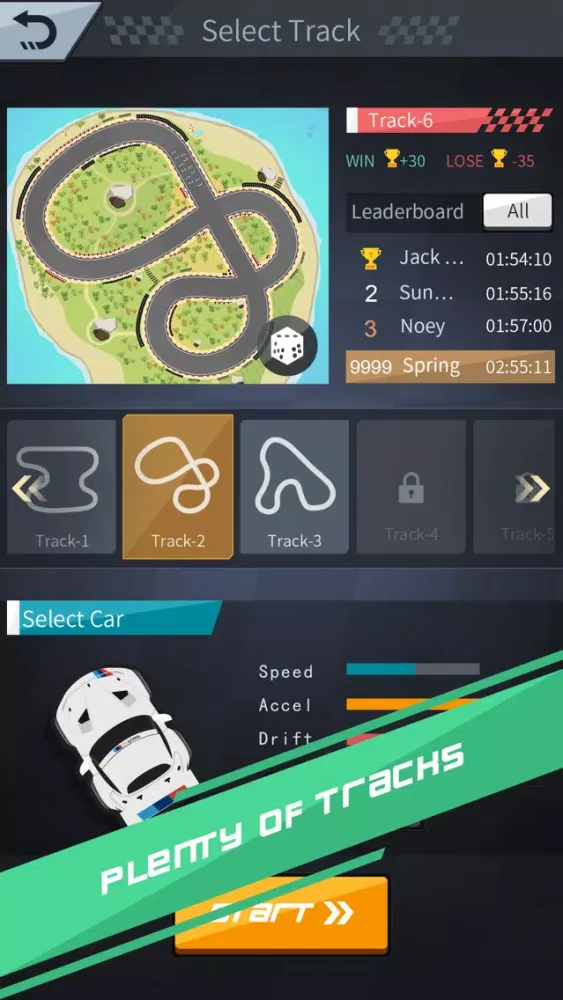 Capturas de tela do Pocket Racing: Speed and Drift