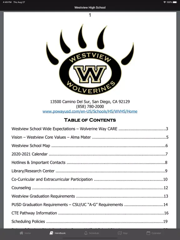 ภาพหน้าจอของ Westview App iPad 