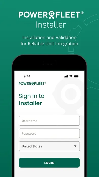 Ảnh chụp màn hình của Powerfleet Installer