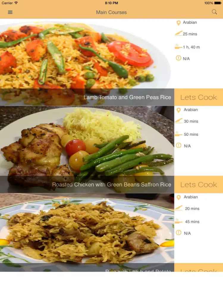 Tangkapan layar Asian Recipe iPad 