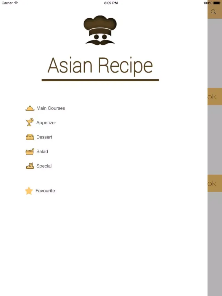 Tangkapan layar Asian Recipe iPad 