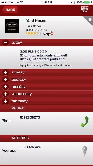 Happy Hour Finder - Find Local Food and Drink Deals Screenshots