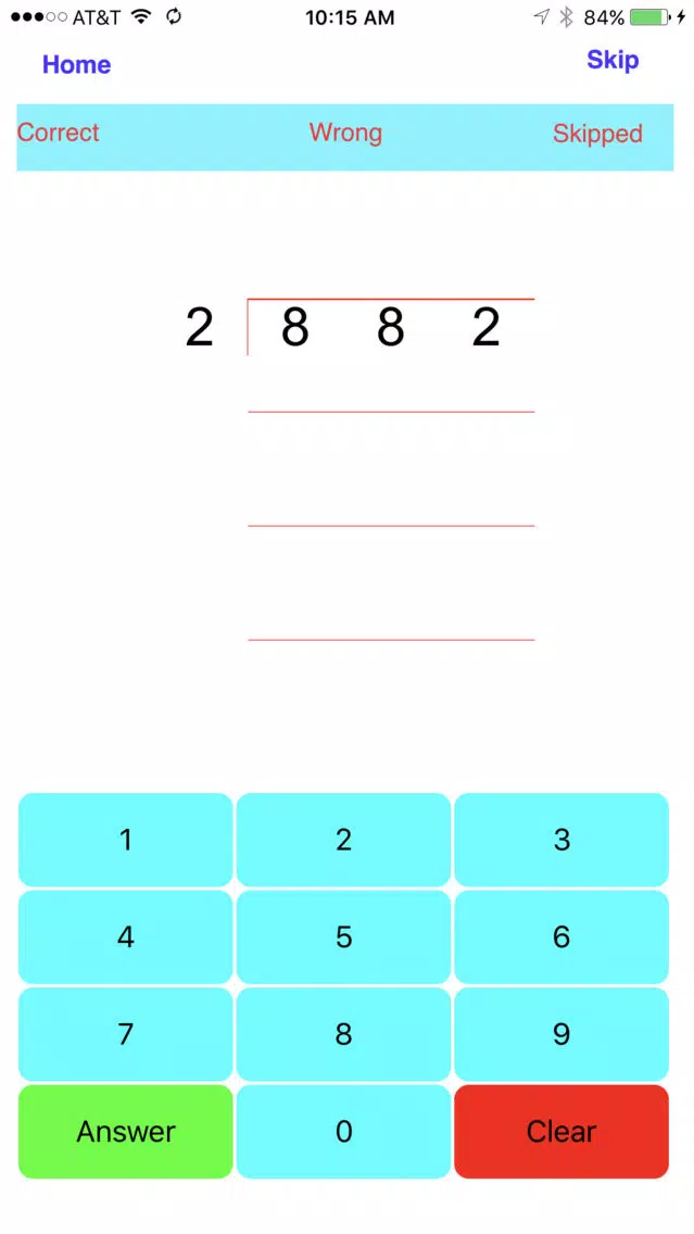Tangkapan skrin Division - 1, 2, 3, 4 digit Divisions