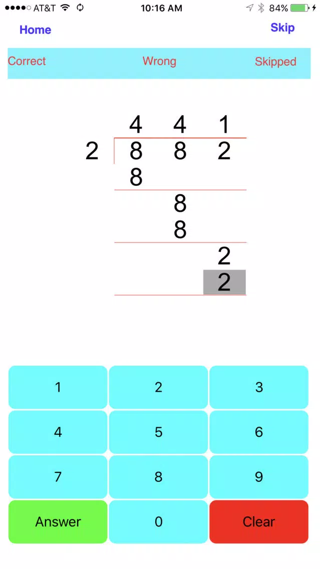 Tangkapan skrin Division - 1, 2, 3, 4 digit Divisions