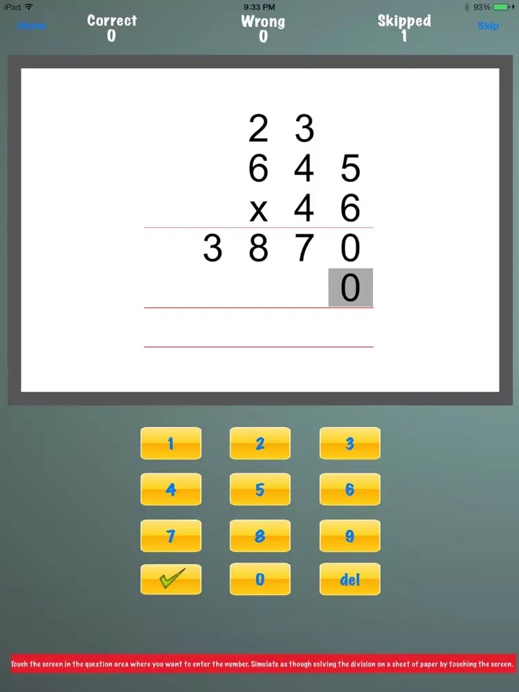 Drill Long Multiplication iPad  Screenshots