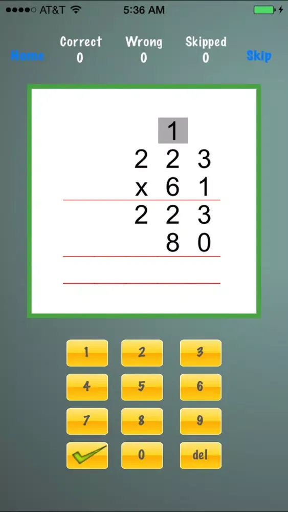 Drill Long Multiplication Screenshots