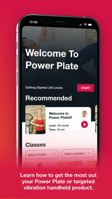 Capturas de tela do Power Plate®