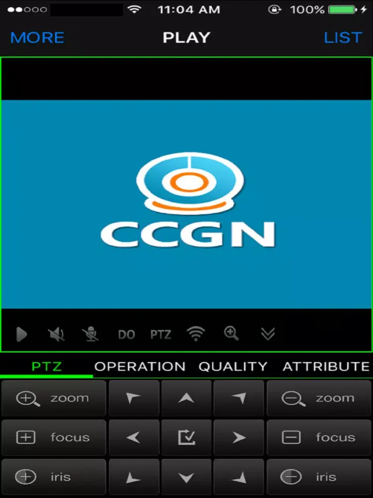 Tangkapan layar CCGN-IP-Live iPad 