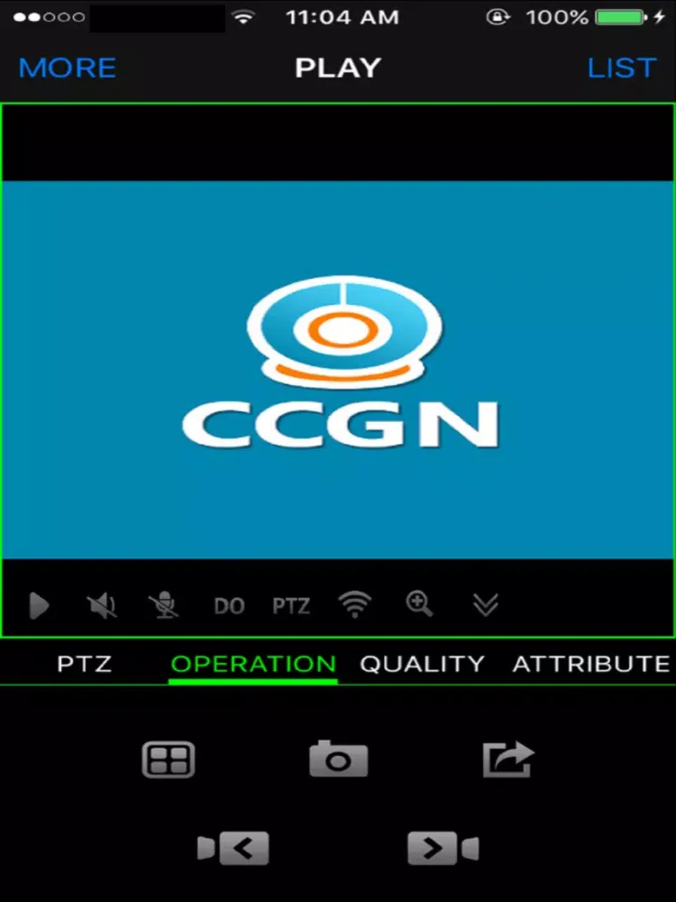Tangkapan layar CCGN-IP-Live iPad 