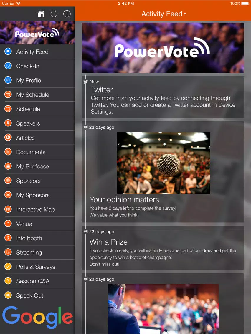 Capturas de pantalla de PowerVote2017 iPad 
