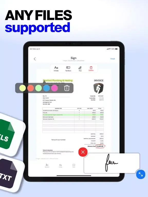 Zrzuty ekranu Sign Docs - eSign Form Filler iPad 