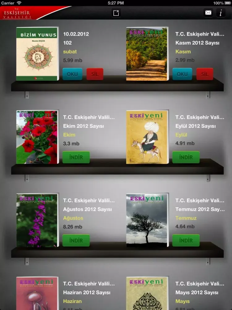 Скриншоты Eskişehir Kitaplığı Dergileri iPad 