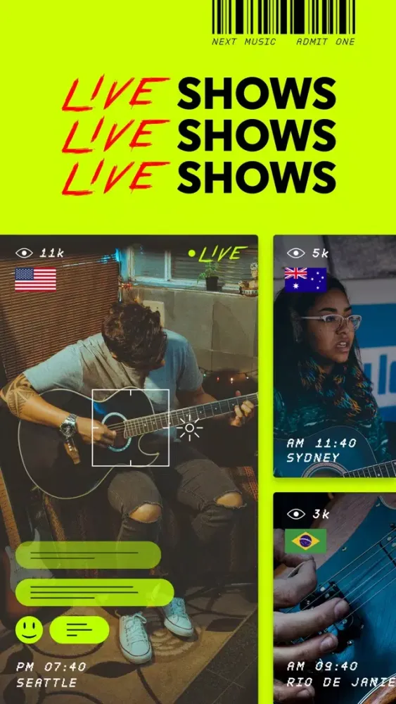 Capturas de tela do NEXT Music ™