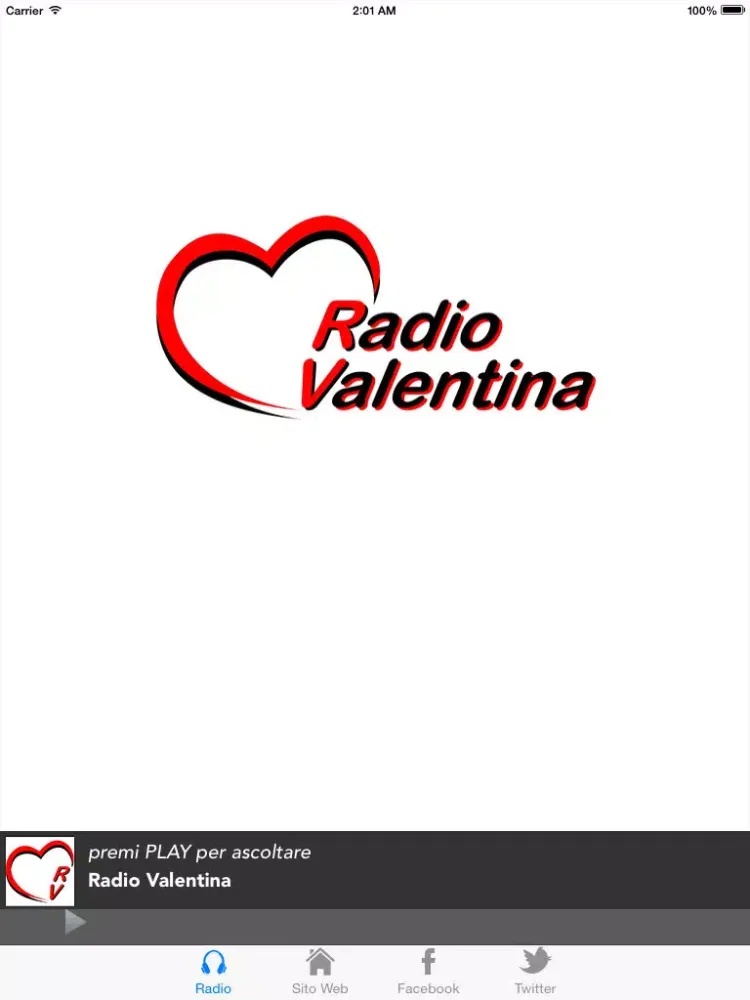 Screenshot di Radio Valentina iPad 