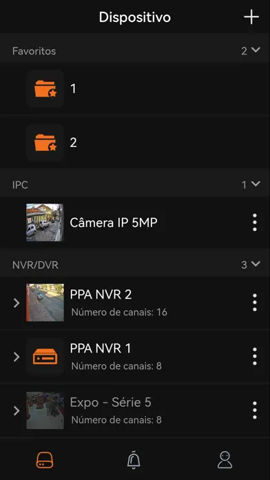 Capturas de tela do PPA CFTV PRO