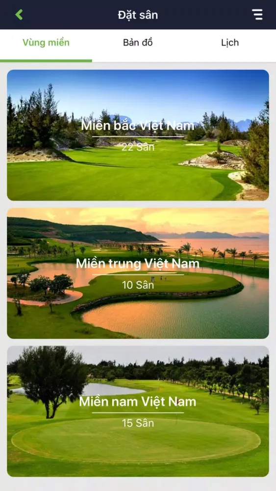 Capturas de tela do iGOLF