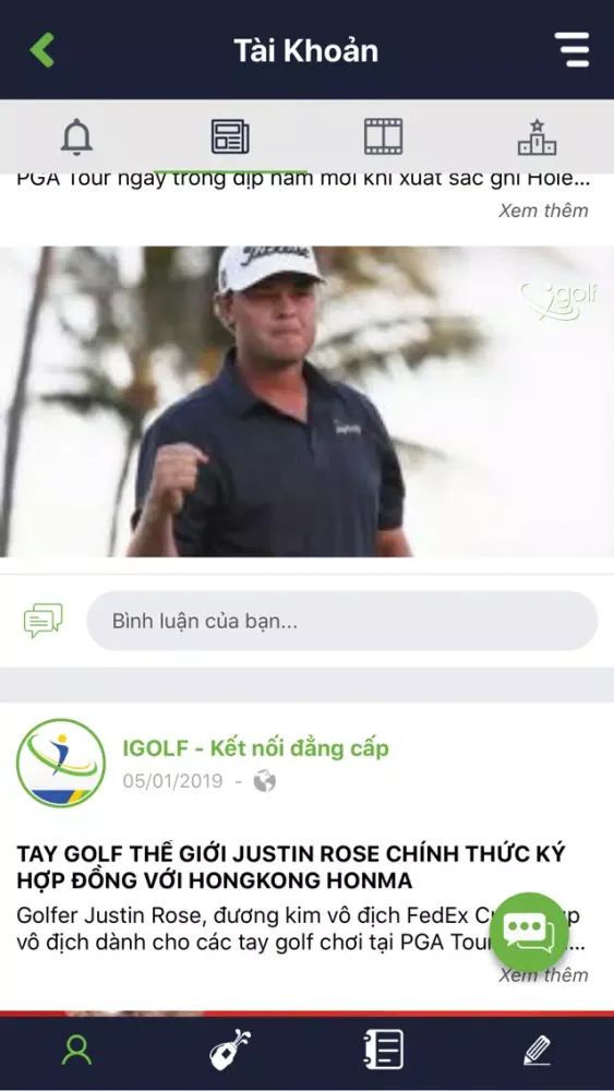 Capturas de tela do iGOLF