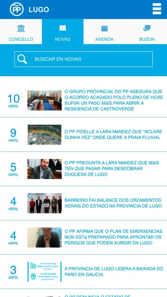 Capturas de tela do Populares Lugo App